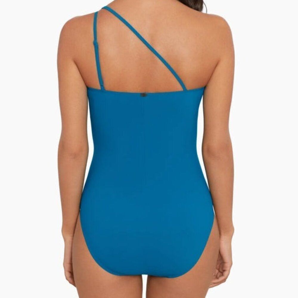 Amoressa By Miraclesuit Womens Pandora Elle Dorado One-shoulder One-piece Size 8 - Picture 2 of 14